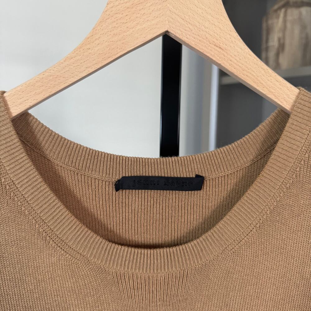 Jenni Kayne Sleeveless Cashmere Cotton Sweater Dress Large Camel Tan Knit Size L - Picture 5 of 7